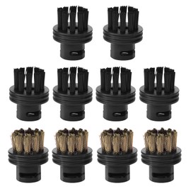 10 Pack Steam Vacuum Brush Heads, Compatible with Steam Vacuums, Accessories Can Replace Brush Heads (6 Pack Nylon Brush Heads + 4 Pack Brass Brush Heads)