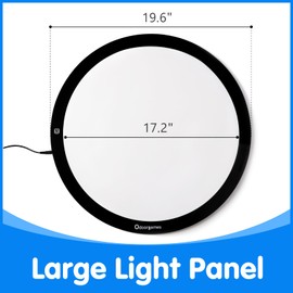 Odoorgames Round LED Light Panel for Kids - Adjustable Brightness - Preschool and Classroom Light Table for Creative Exploration