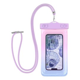 MOTTERU Gradient Waterproof Case, IP68 Waterproof Test Passed, Neck Strap, For Photography, Calling, Operation, Fits All Models (Smartphones Up To 6.7"), Pale Mermaid MOT-WPCGD-PU