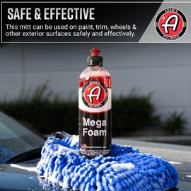 Adam's Chenille Car Wash Mitt - Premium Soft Microfiber Washing Glove for Car Cleaning & Detailing, Safe, Scratch-Free for Auto, Truck, RV, Motorcycle & More (Blue, 2pk)