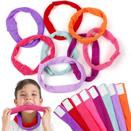 Hicarer 8 Collares de Masticar para Niños Sensoriales, Tela de Rizo Suave Absorbente Collar Masticable de Dentición Alternativa Absorbente a Ropa de Masticar para Niñas (Colores Mezclados)
