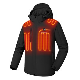Venustas Men's Heated Jacket with Upgrade Battery, Warmer Windbreaker, Softshell Heated Coat Up to 12H Runtime For Outdoor