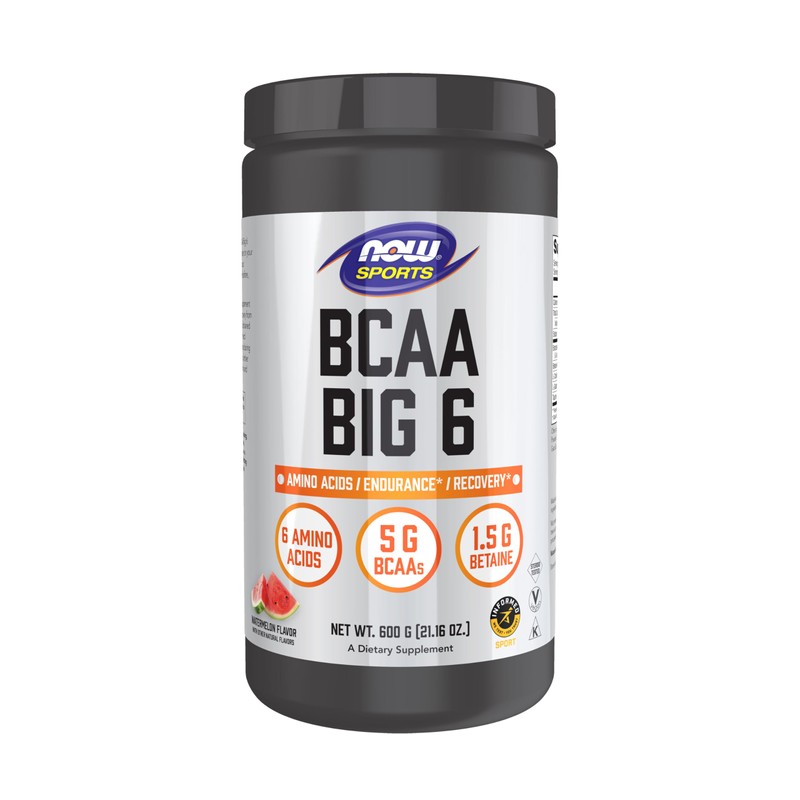 NOW Sports, BCAA Big 6, Watermelon Flavor, 600g