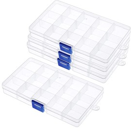 Gebildet Set of 4 Transparent Storage Case Accessory Parts Storage Box Plastic Organizer
