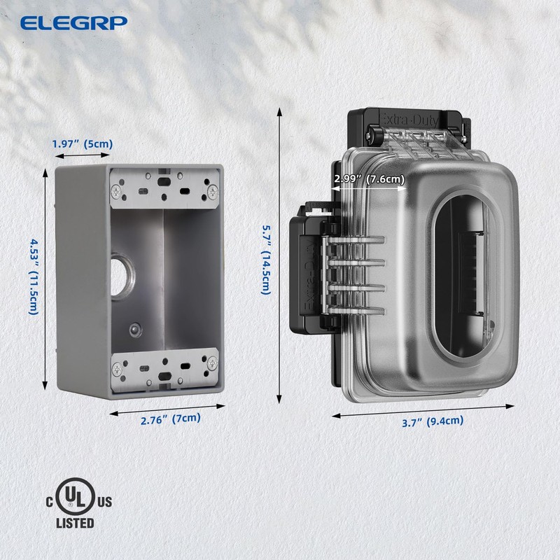 ELEGRP 1 Gang Weatherproof Exterior in Use Outlet Cover and