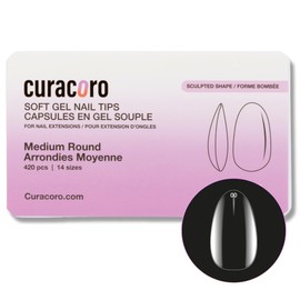 Curacoro Sculpted Nail Soft Gel Tips - 420Pcs Soft Gel Nail Extension Tips, 14 Sizes Clear Full Cover, Long-Lasting Salon Quality, Natural Look