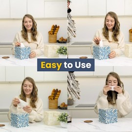 CLAYNIX Tissue Box Cover - Mosaic Mother of Pearl Inlay Cube - Napkin Holder Square - Toilet Paper Storage - Decorative Organizer for Bathroom Vanity Countertop, Night Stands (Black)