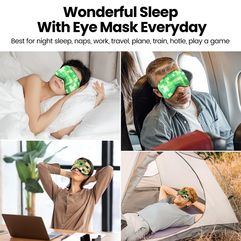 2 Pcs Sleep Mask for Kids Boys, Silk Eye Covers