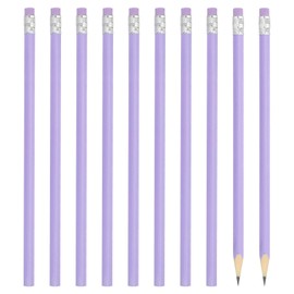PATIKIL Round Pencils, 48 Pack HB Graphite Pencils with Eraser Wood Pencils Cute Pencil for Classroom Teacher Office Supplies, Purple