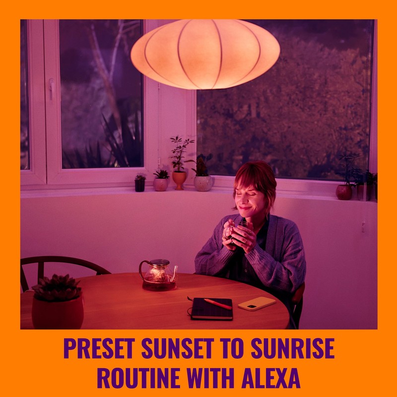 WiZ LED Smart Light Bulbs, Sunset to Sunrise Automation +