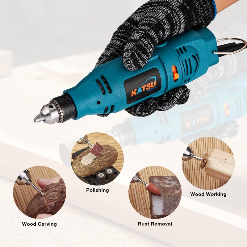 KATSU Tools Electric Mini Die Grinder 130W Handheld Straight Grinder