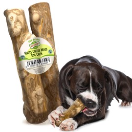 Woodbone Knots Coffee Wood Dog Chew Toy for Large Dogs - Natural Wood Knots Branch Chewing Stick - Pack of 2 Size L