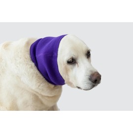 FDANDADE Dog Ear Flap Wrap for Surgery Recovery, Dog Ear Flap Hat for Dogs Anxiety Relief – Noise Canceling for Fireworks, Thunderstorms, Pet Grooming & Force Drying(Purple L).