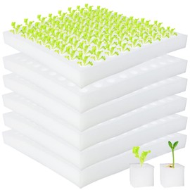 Tongnian 600 Pcs Hydroponic Sponges, Soil-Less Cultivation Planting Gardening Tool, Square Seedling Sponges for Small Bud Growth