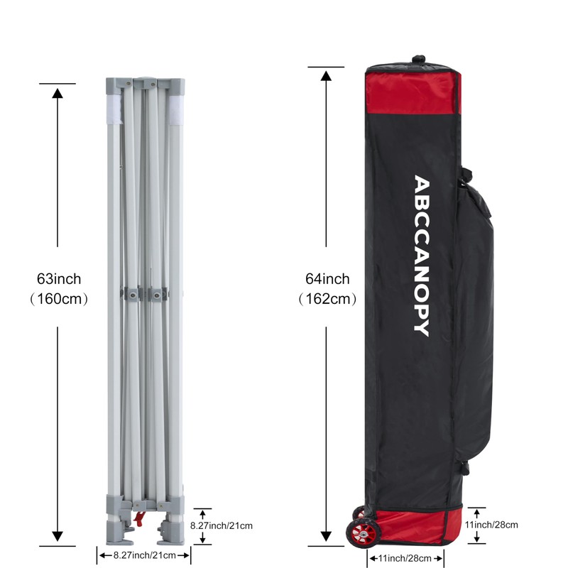 ABCCANOPY Universal 10X10 Pop up Canopy Tent Roller Bag, Black