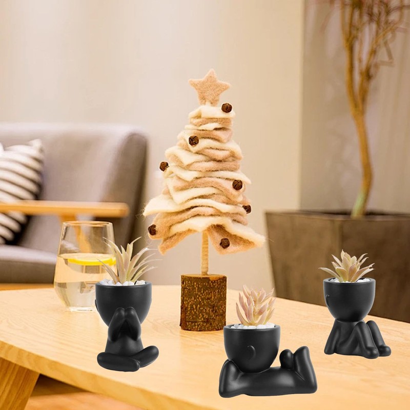 EMINGSKY 3 Pack Fake Plants Succulents Plants Artificial for Women,Office