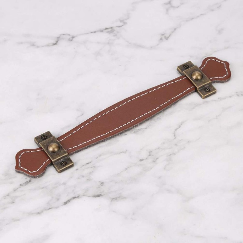 HEALLILY Leather Furiture Handle Trunk Pull Handle Luggage Strap Replacement