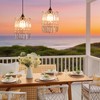 Battery Operated Chandelier, 2Pack Hanging Gazebo Lights, Acrylic Crystal Beaded