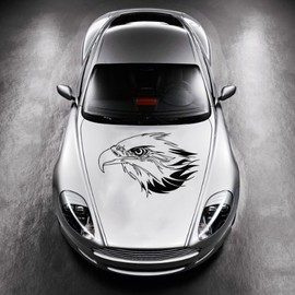 Vinyl Decals for Car Hood Animal Flaming Tribal Eagle Bird Wings Sticker Art Any Vehicle Window Graphics Mural (4908)