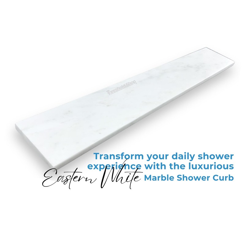 Threshold.Shop Custom Size | Eastern White Marble Shower Curb Top