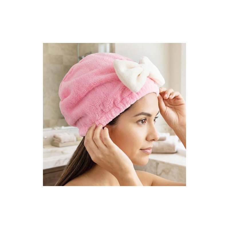 2 toallas de pelo para mujer, gorras de microfibra suave