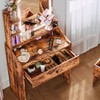 LIKIMIO Small Makeup Vanity Desk with Mirror and Lights, Vanity