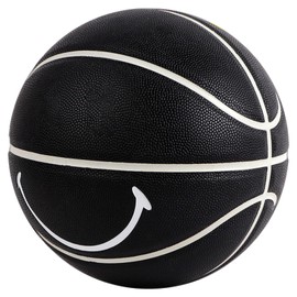 MINDCOLLISION 5/6/7 Smile Basketball, Women's PU Soft Leather Basketball, Good Dribbling and Shooting Feel, Birthday Gift, Suitable for Indoor and Outdoor Use. (8 Colors),Black,No.5
