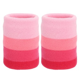 PATIKIL Sports Wristband Sweatbands for Men and Women, 2 Pcs Breathable Tennis Wrist Bands Absorbent Sweat Band for Basketball Football Baseball Running Gym, Pink