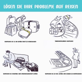 Aymaosen Suitcase Straps, Eye-catching Suitcase Strap, Colourful, Suitcase Straps 2 Pieces + 1 Luggage Tag (Sunflower)