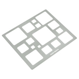 Aleks Melnyk No.209 Metal Squares Template, Squares Stencil, Squares Master, Art Squares Tool, Isometric Drawing Template, Lapidary, Cabochons, Geometric Ruler, Jewelry Templates Squares