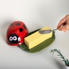 Bicuzat Ceramic Ladybug and Leaf Butter Dish with Lid, Butter