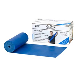 Cando 1210689 Low Powder Exercise Band Roll, 6 yd Length, Blue-Heavy