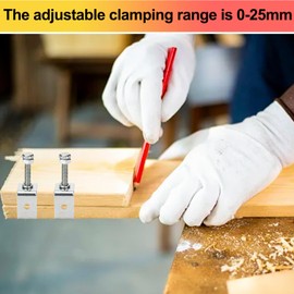 6 Stück C-Zwingen Kit, C Klemme Edelstahl Schraubklemme Heavy Duty C-Clamp Fixierzange Tischklammern Einstellbar Klemmbereich ist 0-25mm für Holzbearbeitung, Schweißen und Tischlerei