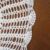 USTIDE 80cm White Round Handmade Crochet Sunflower Tablecloth Cotton Lace