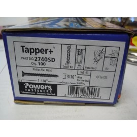 HEAD Powers Fasteners 2740SD-PWR Concrete Screw Anchor Box of 100