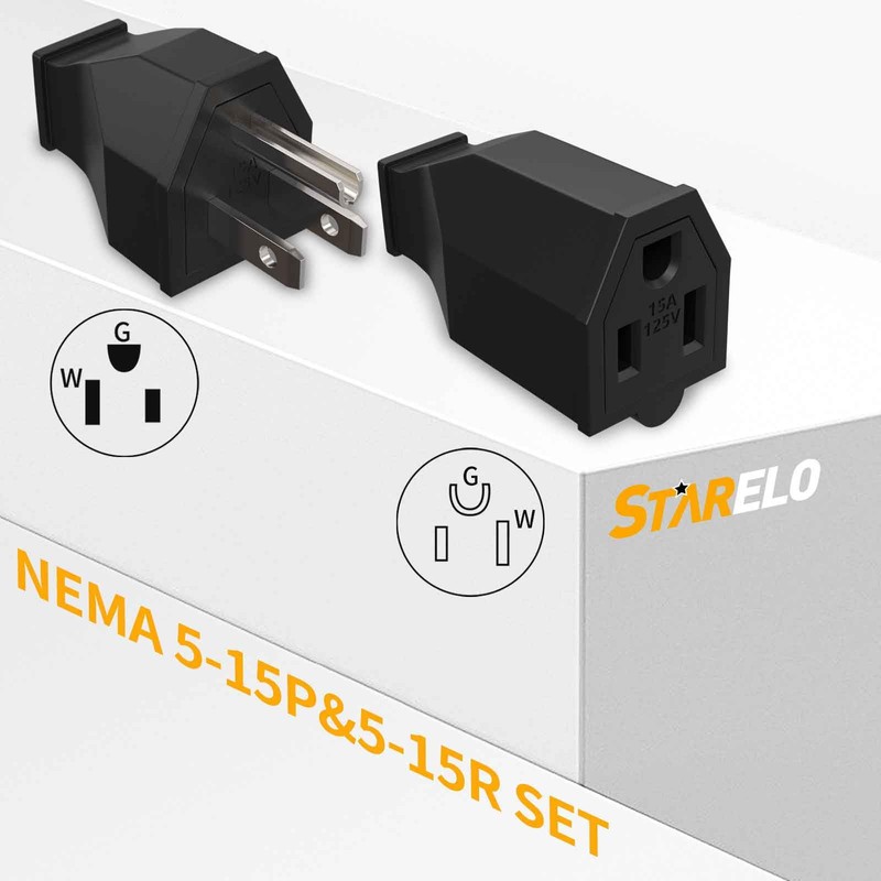 STARELO 10PCS Extension Cord Ends 125V 15A 2Pole 3Wire Female