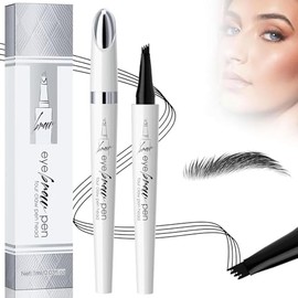 Lápiz de cejas impermeable con 4 puntas, 2024 Nuevo lápiz de cejas Microblading 3D Lápiz de contorno, lápiz de cejas mágico, natural, fino y de larga 