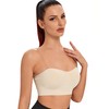 ANGOOL Women's Bandeau Strapless Bra Without Underwire Padded Bralette Bra