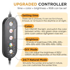 hygger Clip On Aquarium Lighting, Full Spectrum Aquarium LED Lighting, 10 W 24/7 Lighting Cycle Aquarium Light with 10 Colours, Adjustable Timer, 3 Modes for 18-30 cm Freshwater Aquariums
