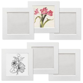 YIYINOE Set of 6 15 x 15 cm Square Picture Frame Set, Cardboard Picture Frame with Protection Plastic Membrane, Wall Mounted Photo Gallery Display for Collage, Photos, Pictures, Family Photo Frame,