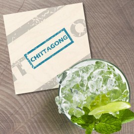 Unbranded Chittagong Grunge Travel 4'' X 4'' Square Wooden Coaster