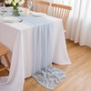 Chuqing Chiffon Table Runner, Light Blue, Decorative Table Runner, Table