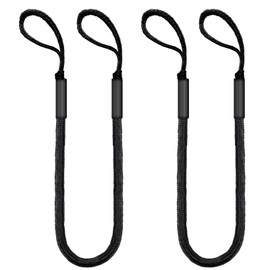 6FT Bungee Dock Line for Boats – Extra-Long Elastic Mooring Rope with Loops – Heavy-Duty Tie-Down for Pontoon, Yacht, Jet Ski ((Black)