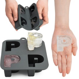 Letter P Silicone Ice Cube Tray: Monogram Ice Cube Molds for Bourbon, Fun Alphabet Chocolate Molds, Unique Resin Letter Molds Shapes for Crafts | 2 oz | 2"