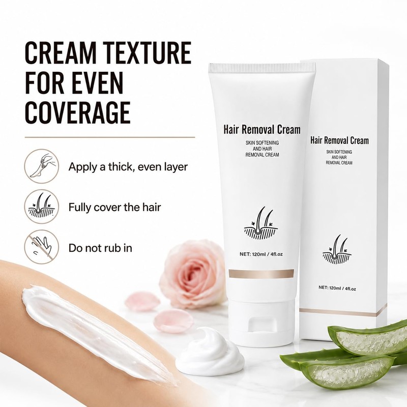 Rose Scented Hair Removal Cream for Legs, Arms and Underarms,
