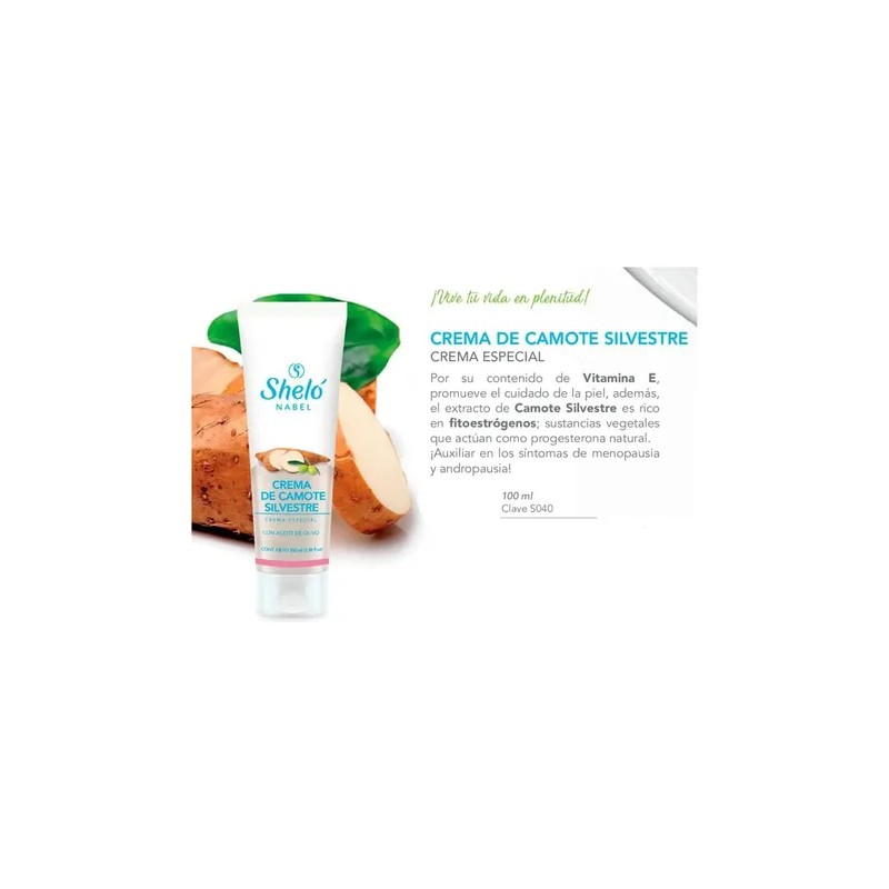 Crema Camote Silvestre Con Aceite De Olivo 1 Unidad Sheló