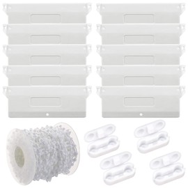 Slat Curtain Weight Plates 10 Pieces Slat Curtain Replacement Parts 127 mm with 10 m Chain Roller Blind Chain + 4 Chain Connectors for Vertical Blinds Weights Slats Curtain Door Window Accessories