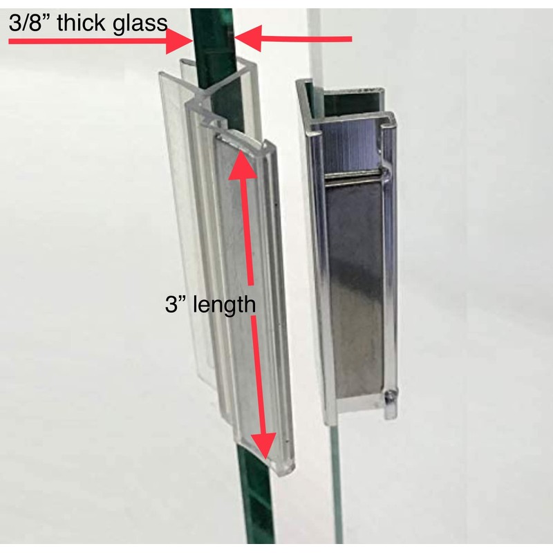 Clear Polycarbonate U-Channel with Magnet and Chrome Metal Strike Plate