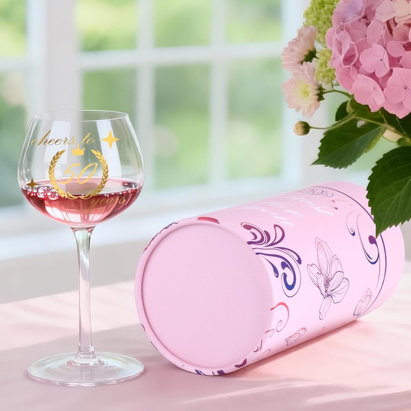 16 oz Wine Glass 50th Birthday Gifts for Women