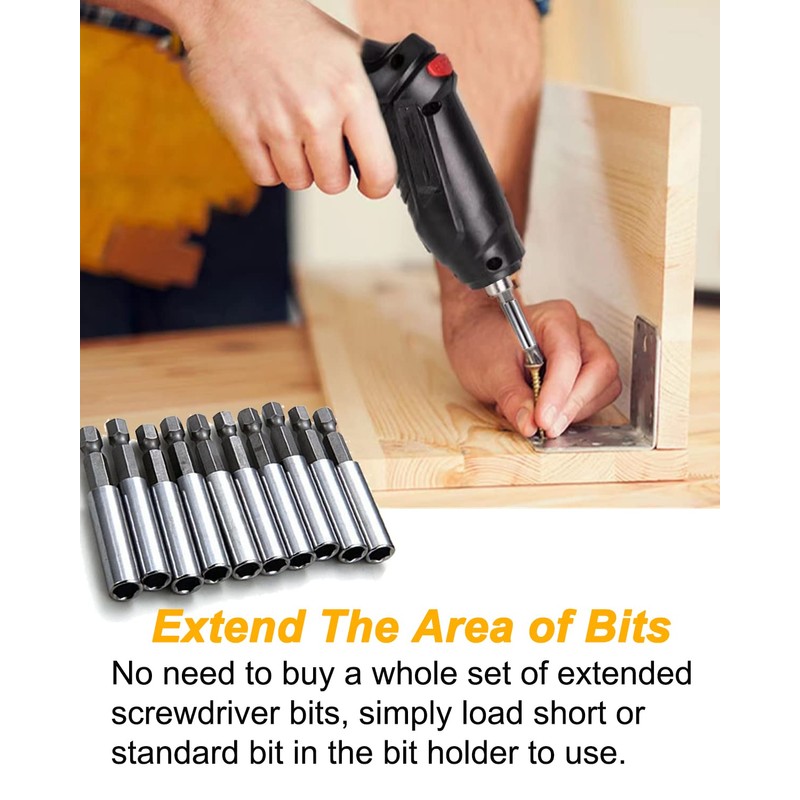 Rocaris 100 Pack Magnetic Extension Socket Drill Bit Holder 1/4"